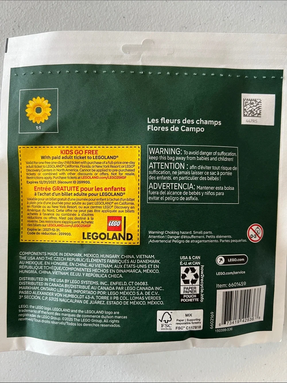 Lego 30701 Botanicals Field Flowers 77 pieces *Lot Of 4 New in Sealed Paper Bags